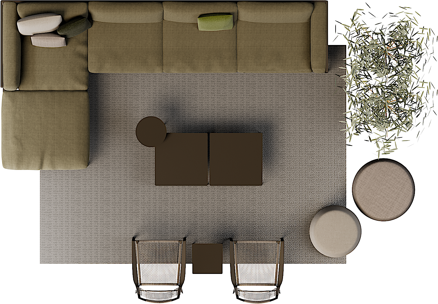 Modern Living Room Layout Top View PNG image