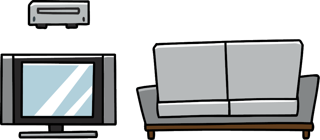 Modern Living Room Setup PNG image