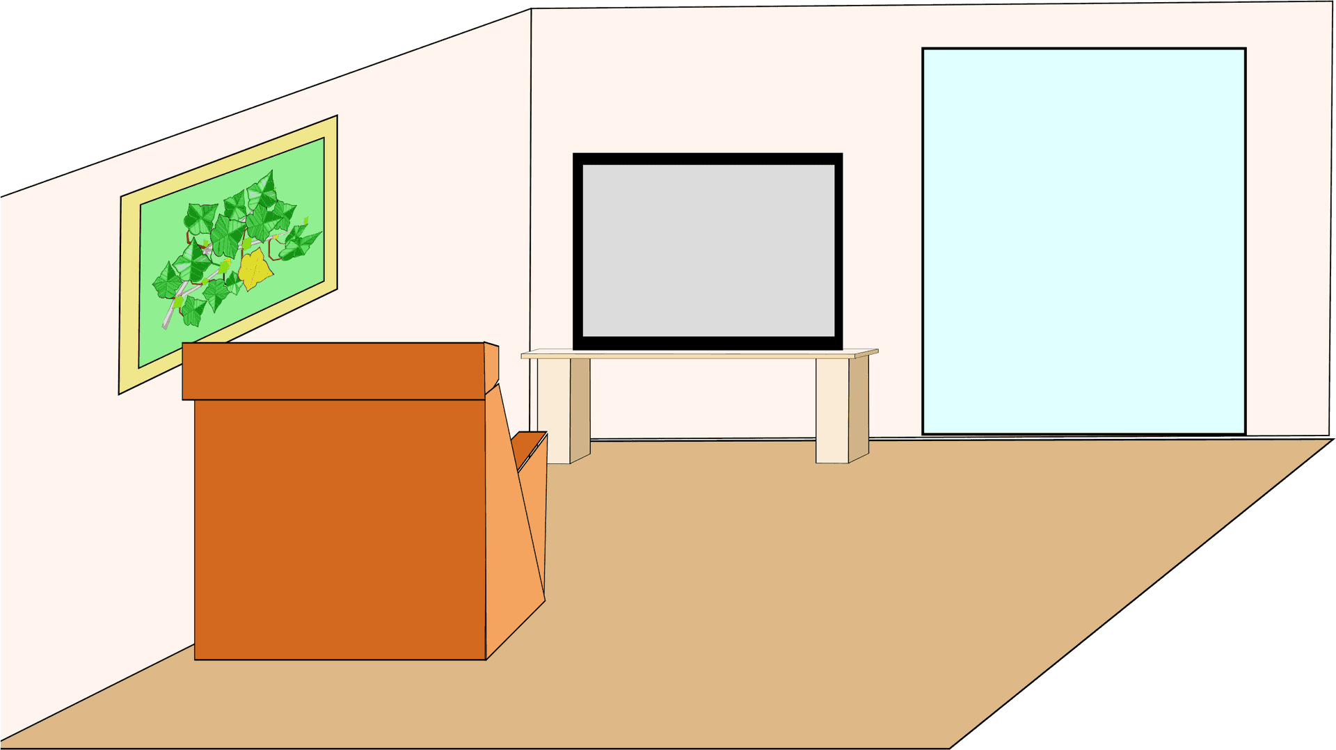 Modern Living Room Sketch PNG image
