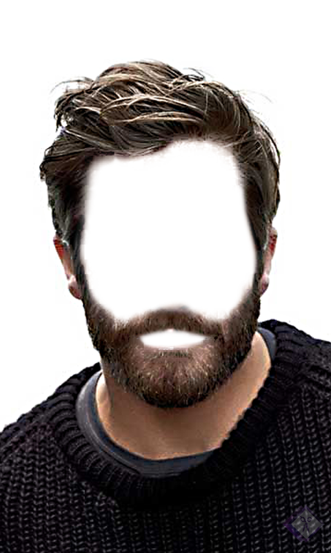 Modern Mens Hairstyle With Beard PNG image