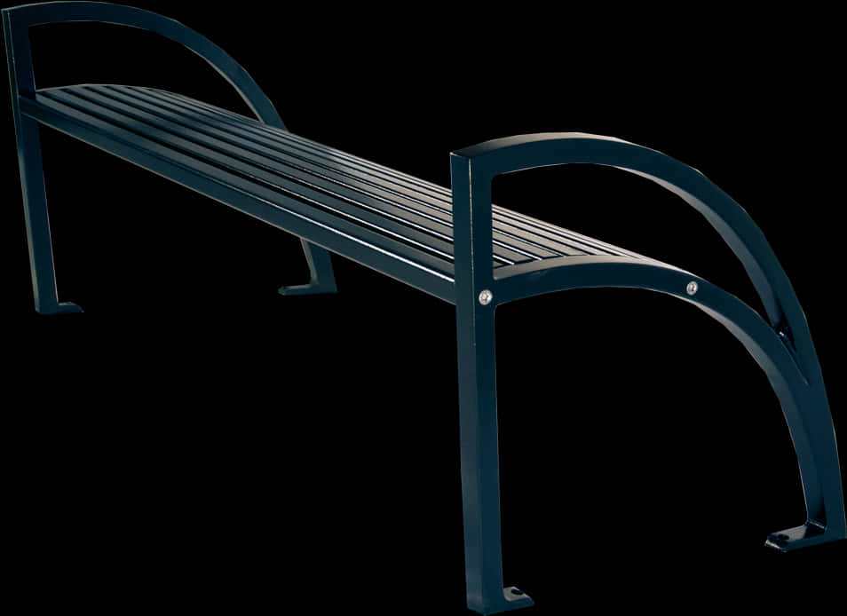 Modern Metal Park Bench Design PNG image