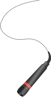 Modern Microphonewith Cable Silhouette PNG image