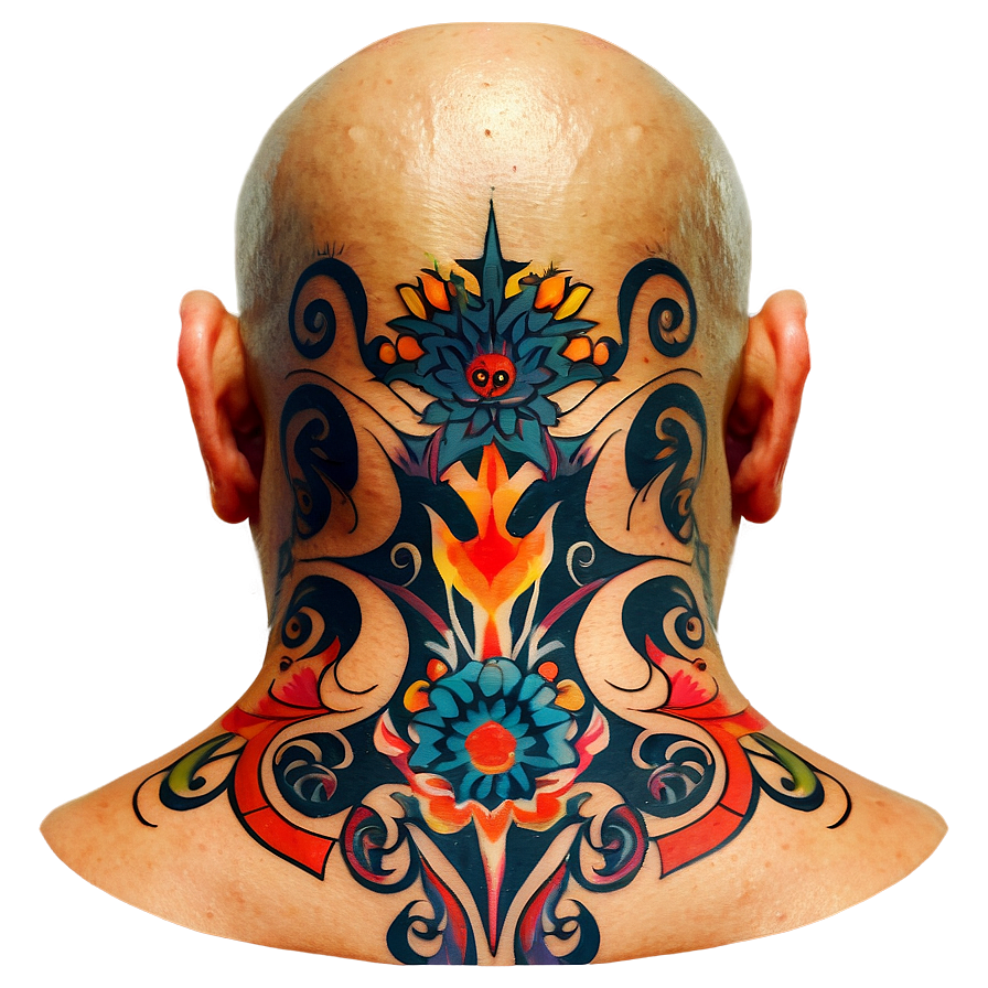 Modern Neck Tattoo Illustrations Png Mhg PNG image