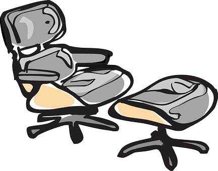 Modern Office Chairand Ottoman Illustration PNG image