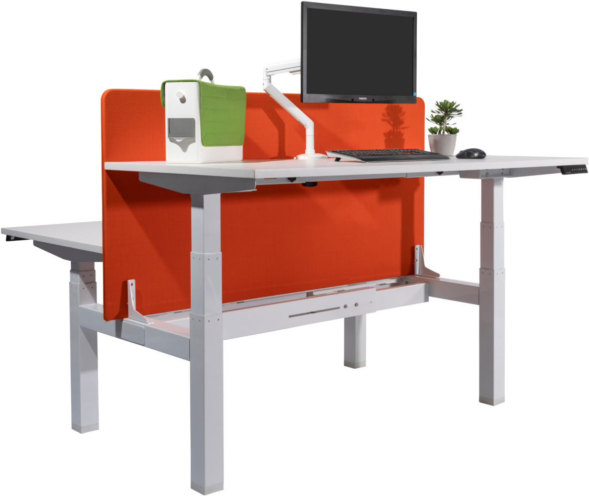 Modern Office Computer Desk Setup PNG image