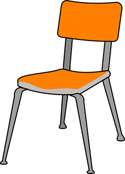 Modern Orange Chair Graphic PNG image