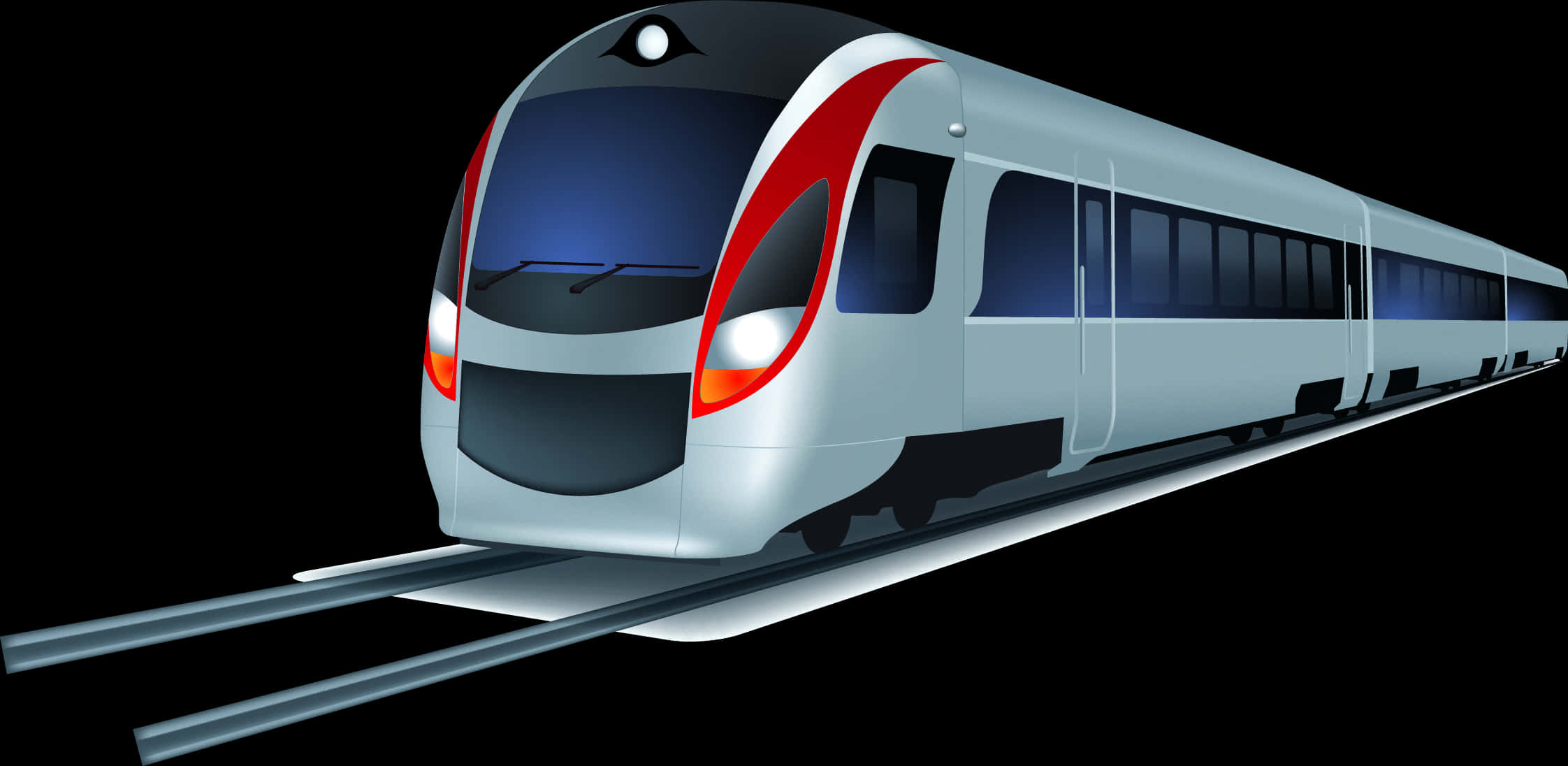 Modern Passenger Train Illustration PNG image