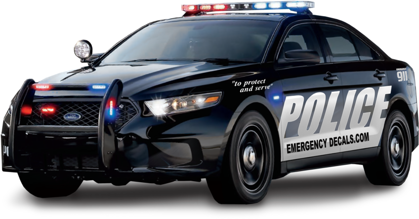 Modern Police Car With Decals PNG image