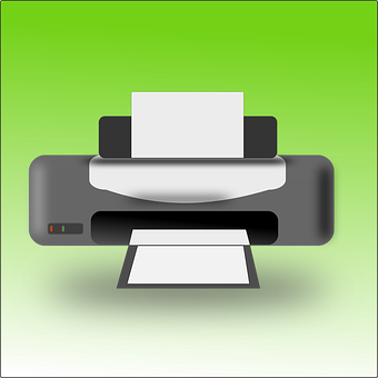 Modern Printer Icon Green Background PNG image