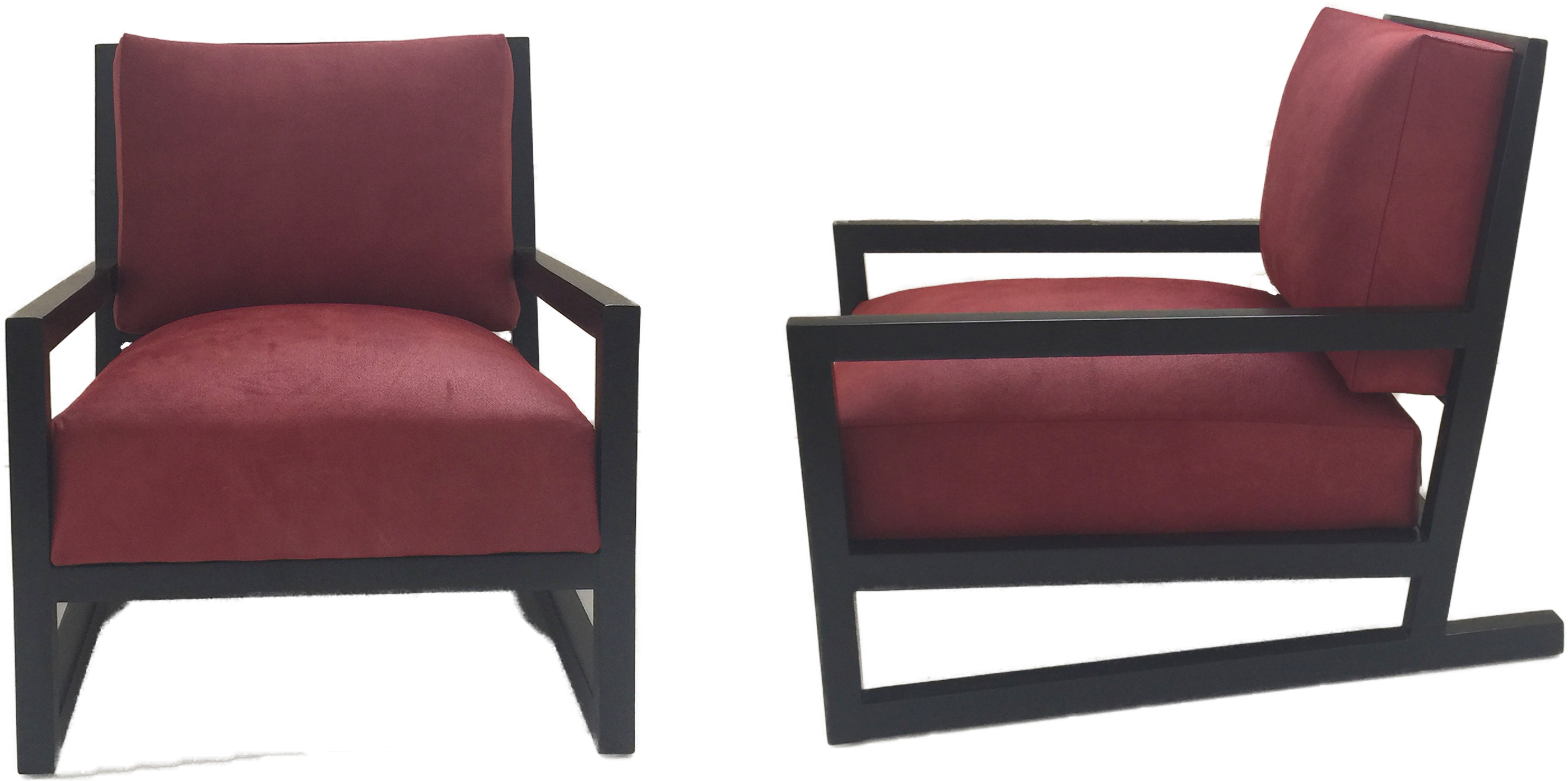 Modern Red Club Chair Design PNG image