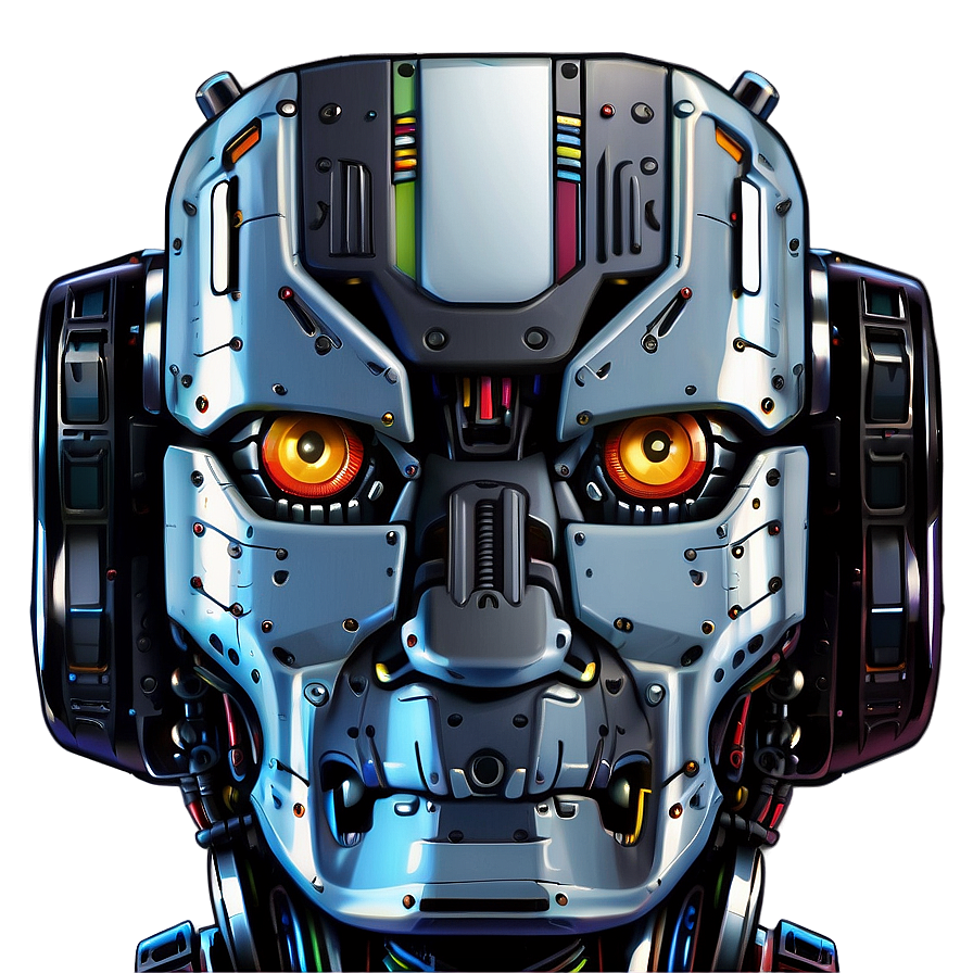 Modern Robot Head Art Png 80 PNG image