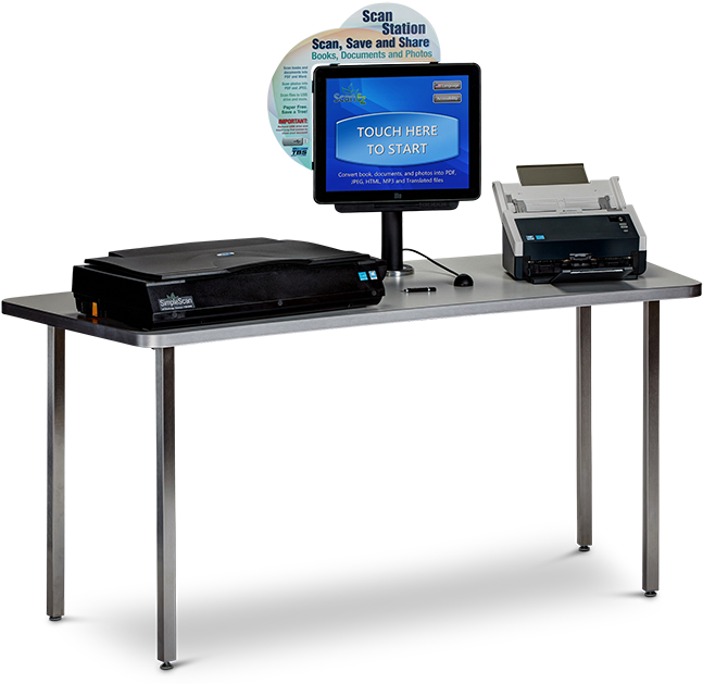 Modern Scan Station Setup PNG image