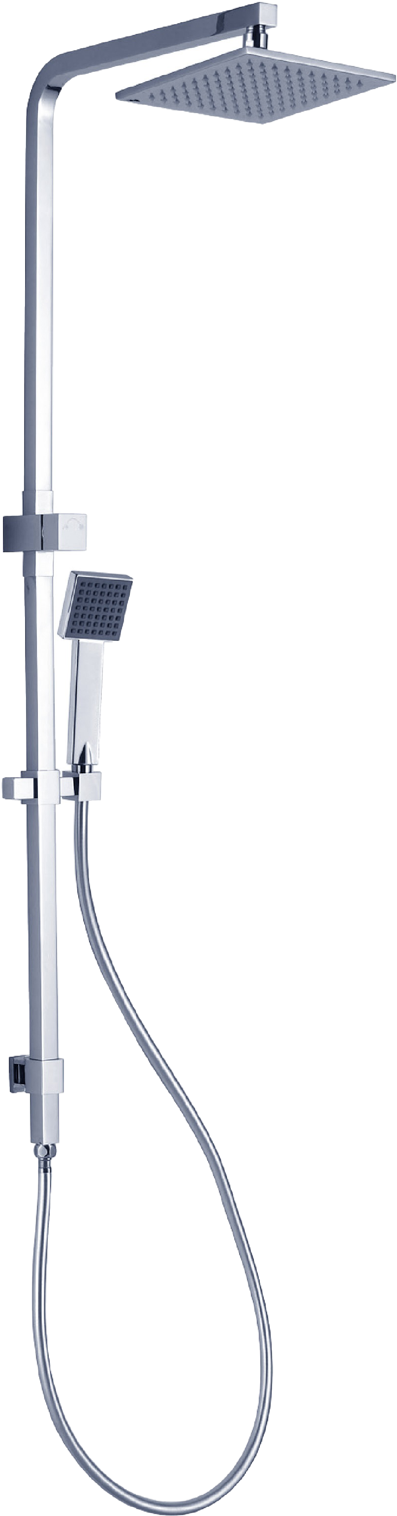 Modern Shower Systemwith Rainfall Headand Handheld PNG image
