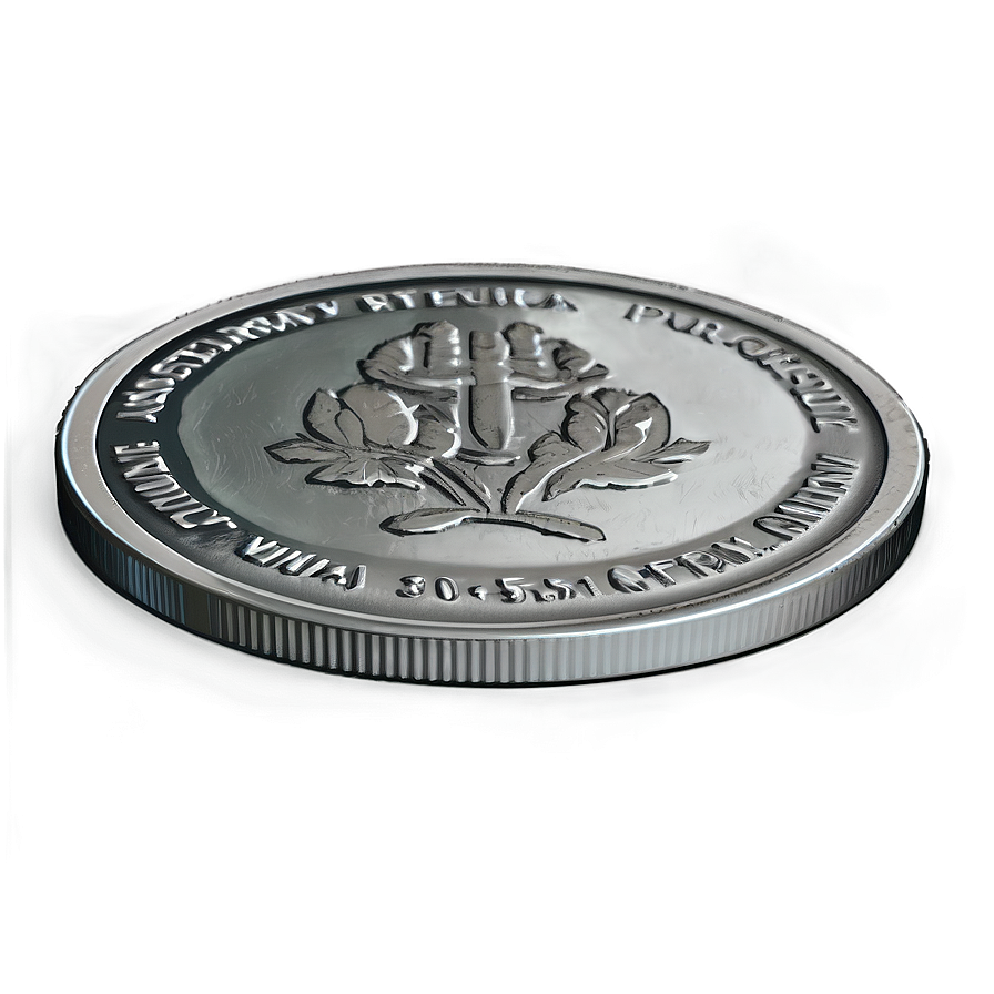 Modern Silver Coin Rendering Png Pfo PNG image