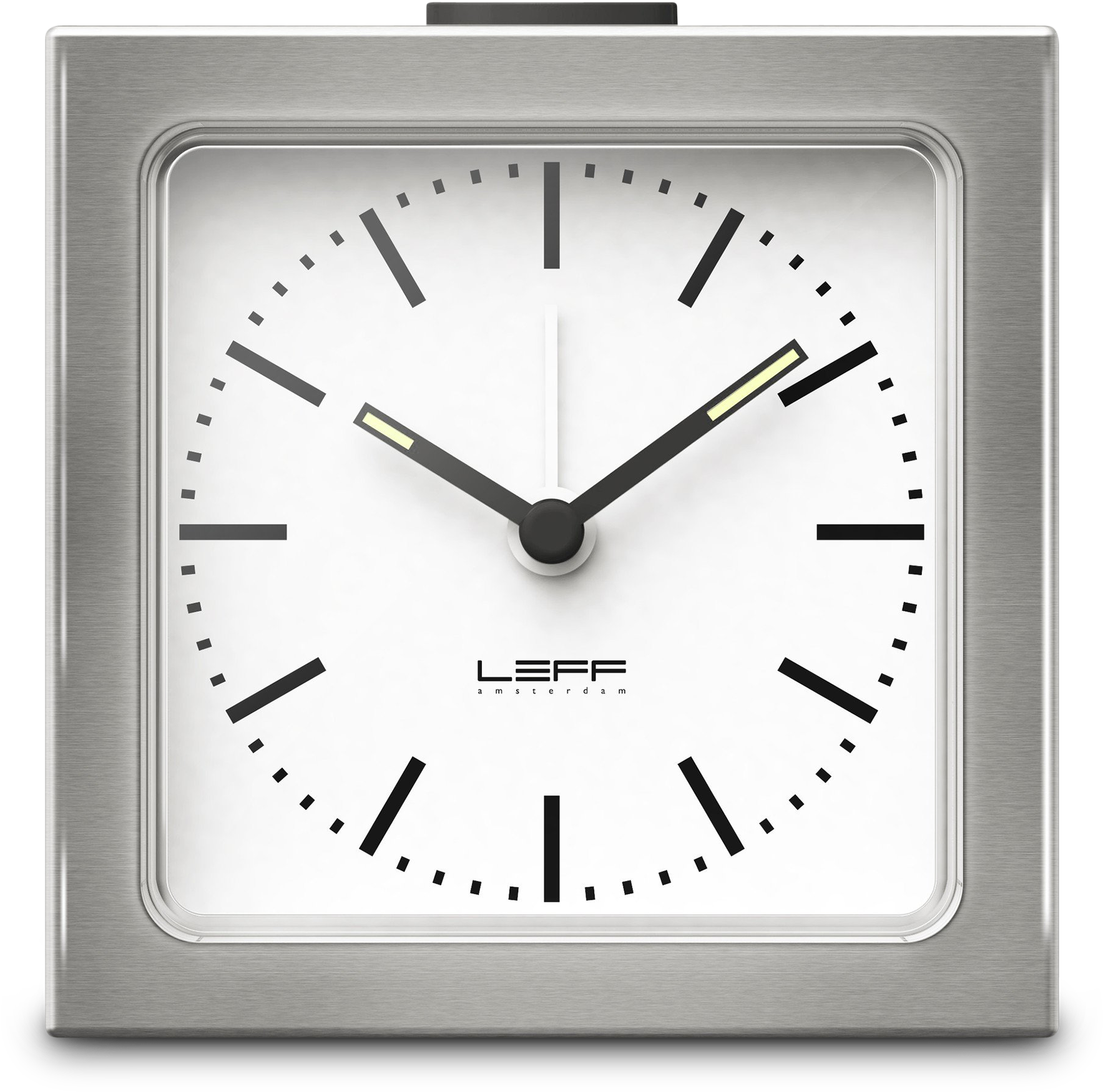 Modern Silver Framed White Clock PNG image