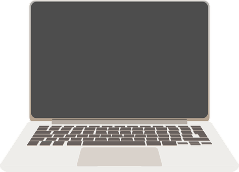 Modern Silver Laptop Vector PNG image