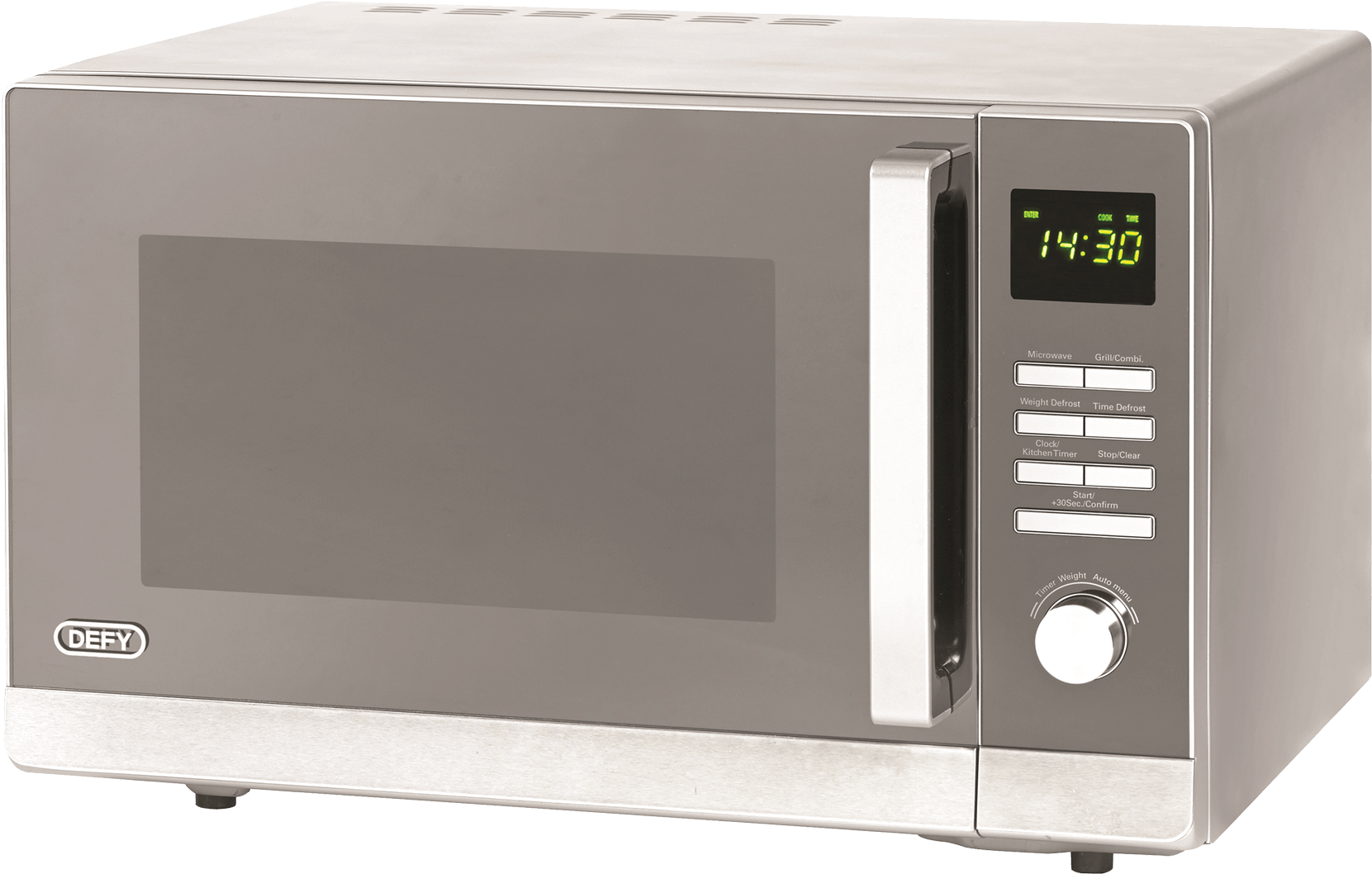 Modern Silver Microwave Oven PNG image