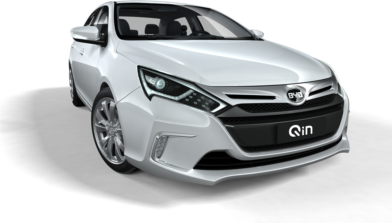 Modern Silver Sedan Front View PNG image