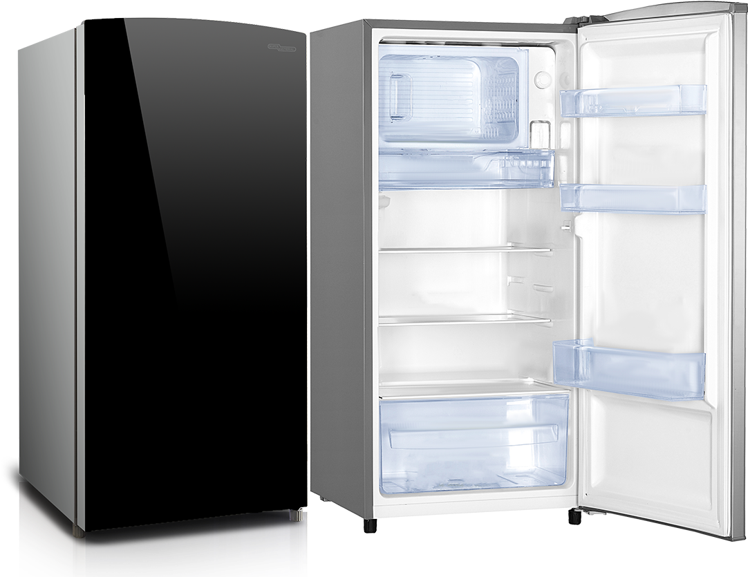 Modern Single Door Refrigerator Open PNG image