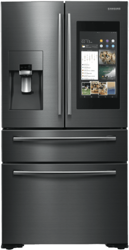 Modern Smart Refrigeratorwith Screenand Water Dispenser PNG image
