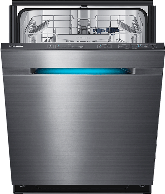 Modern Stainless Steel Dishwasher PNG image