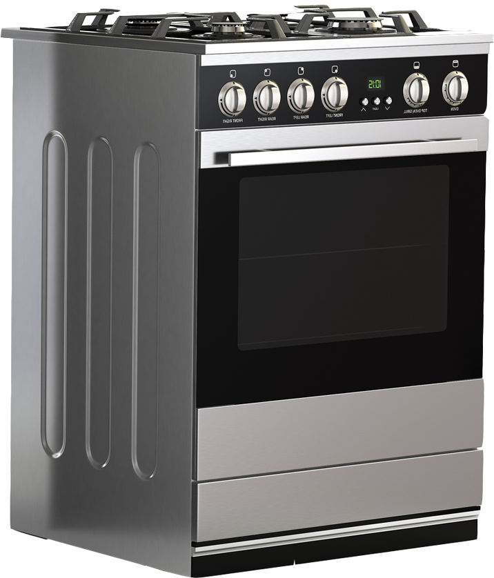 Modern Stainless Steel Gas Stove PNG image