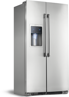 Modern Stainless Steel Refrigerator PNG image