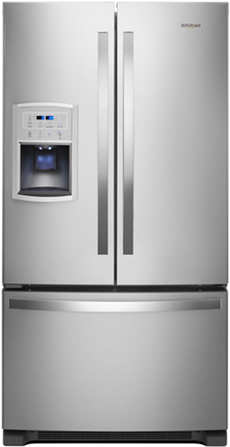 Modern Stainless Steel Refrigerator PNG image