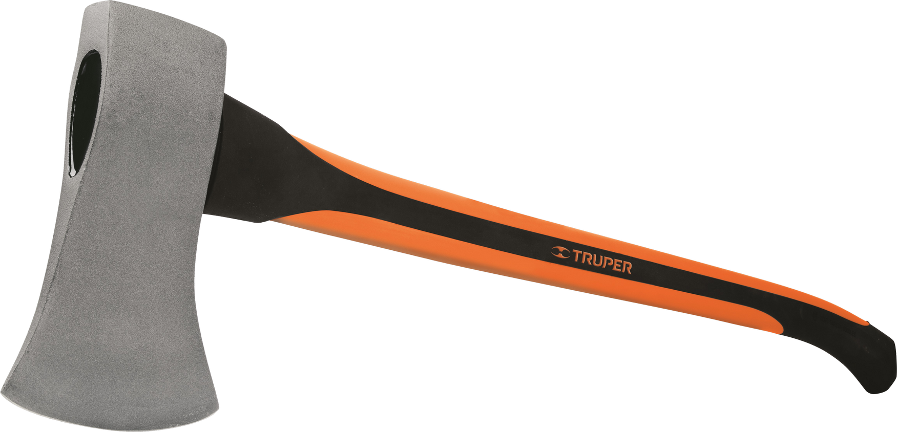 Modern Steel Axe Orange Black Handle PNG image