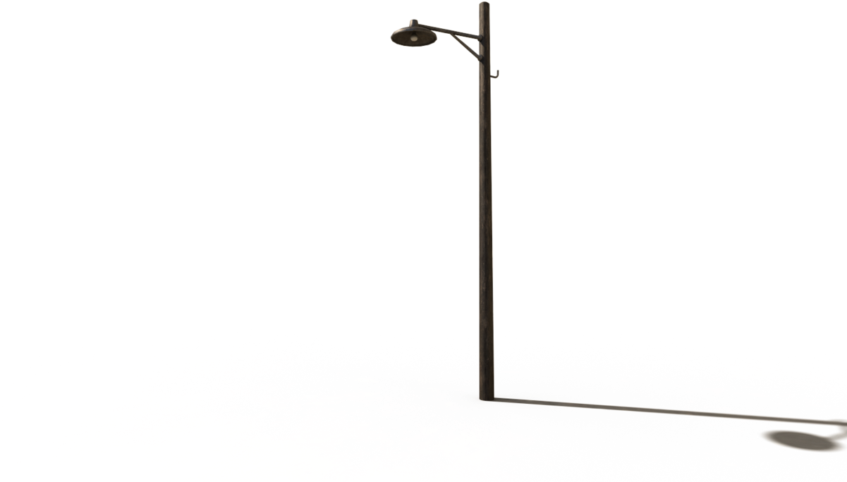 Modern Street Lamp Shadow Resembling Walking Stick PNG image