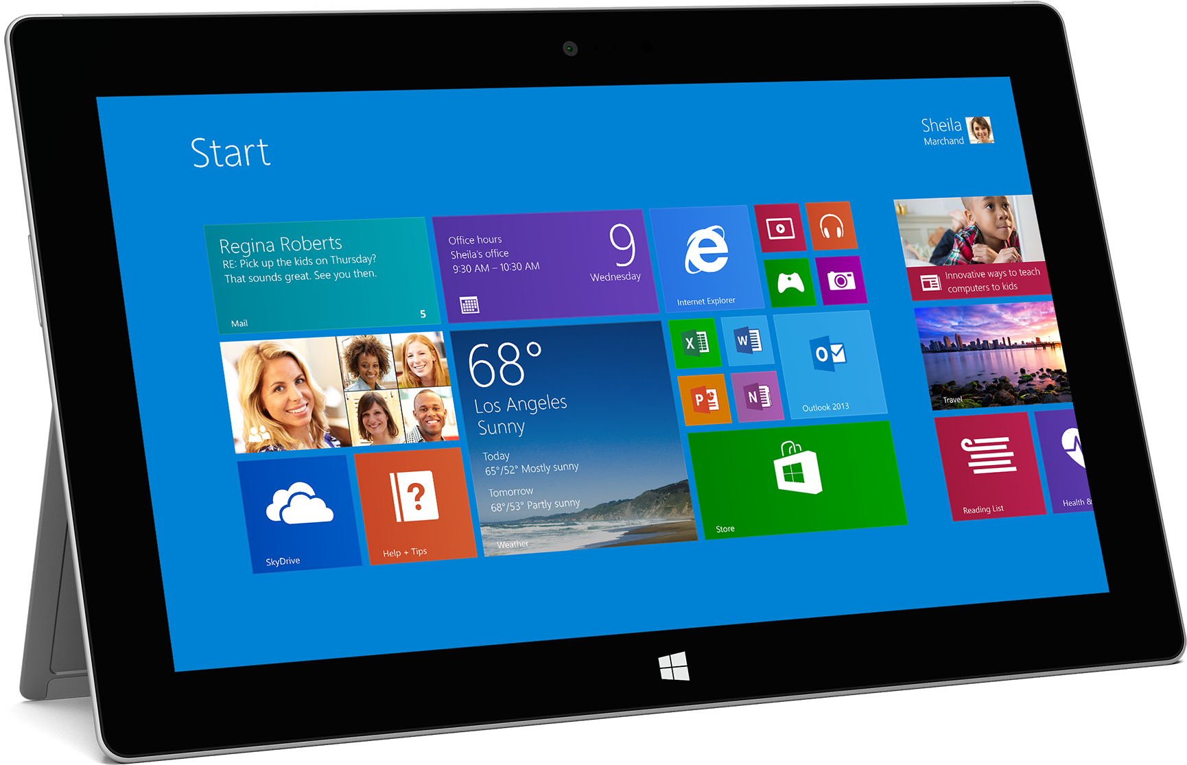 Modern Tablet Displaying Start Screen PNG image