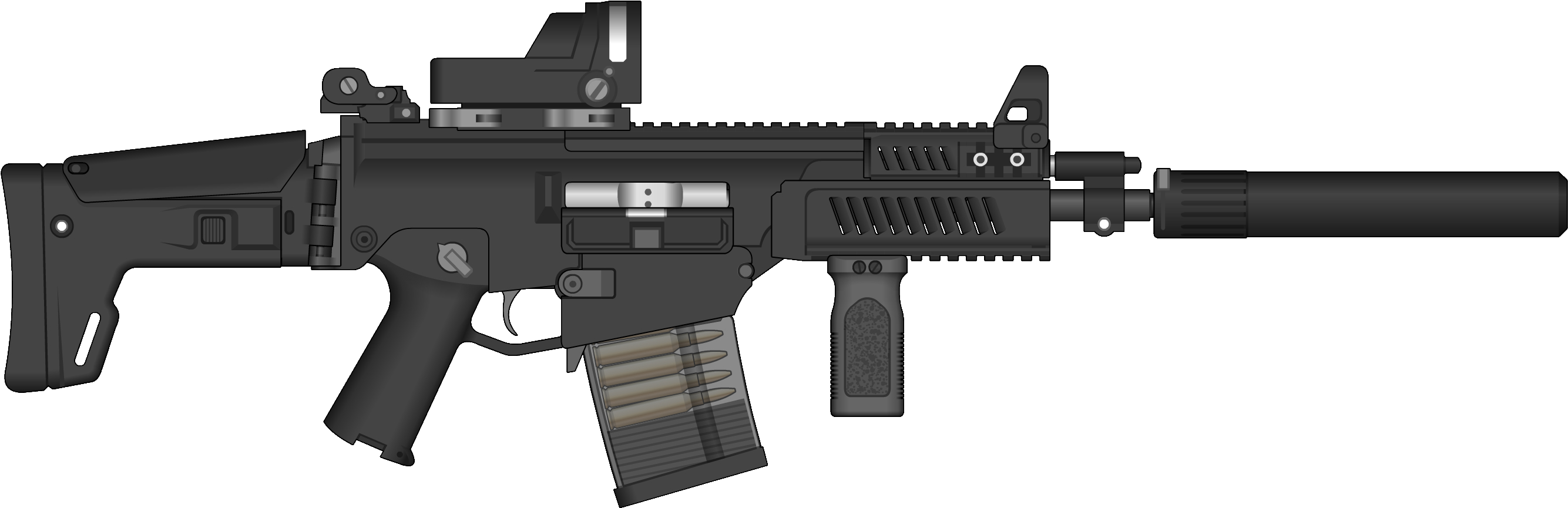 Modern Tactical Rifle Illustration PNG image
