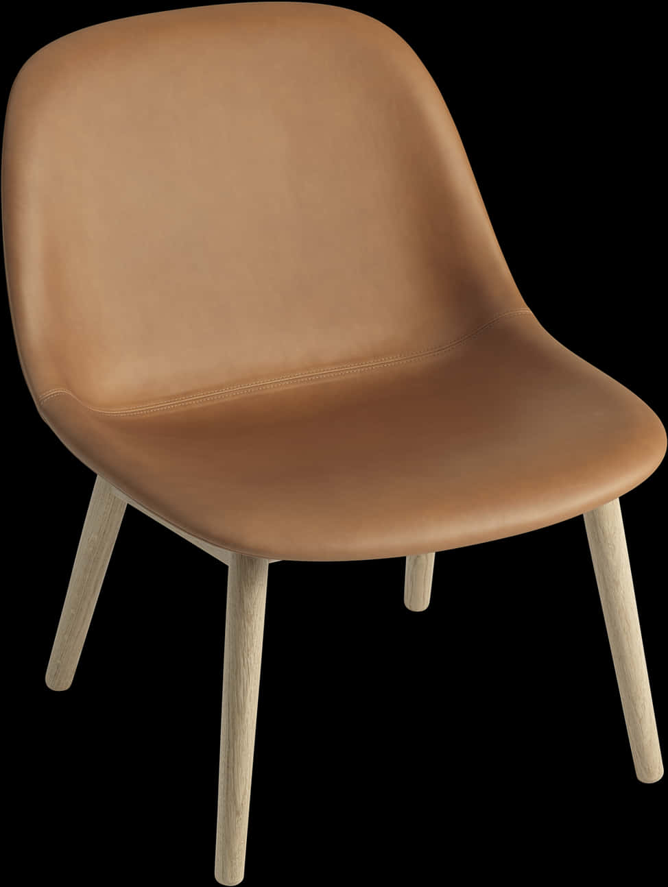 Modern Tan Leather Chair PNG image