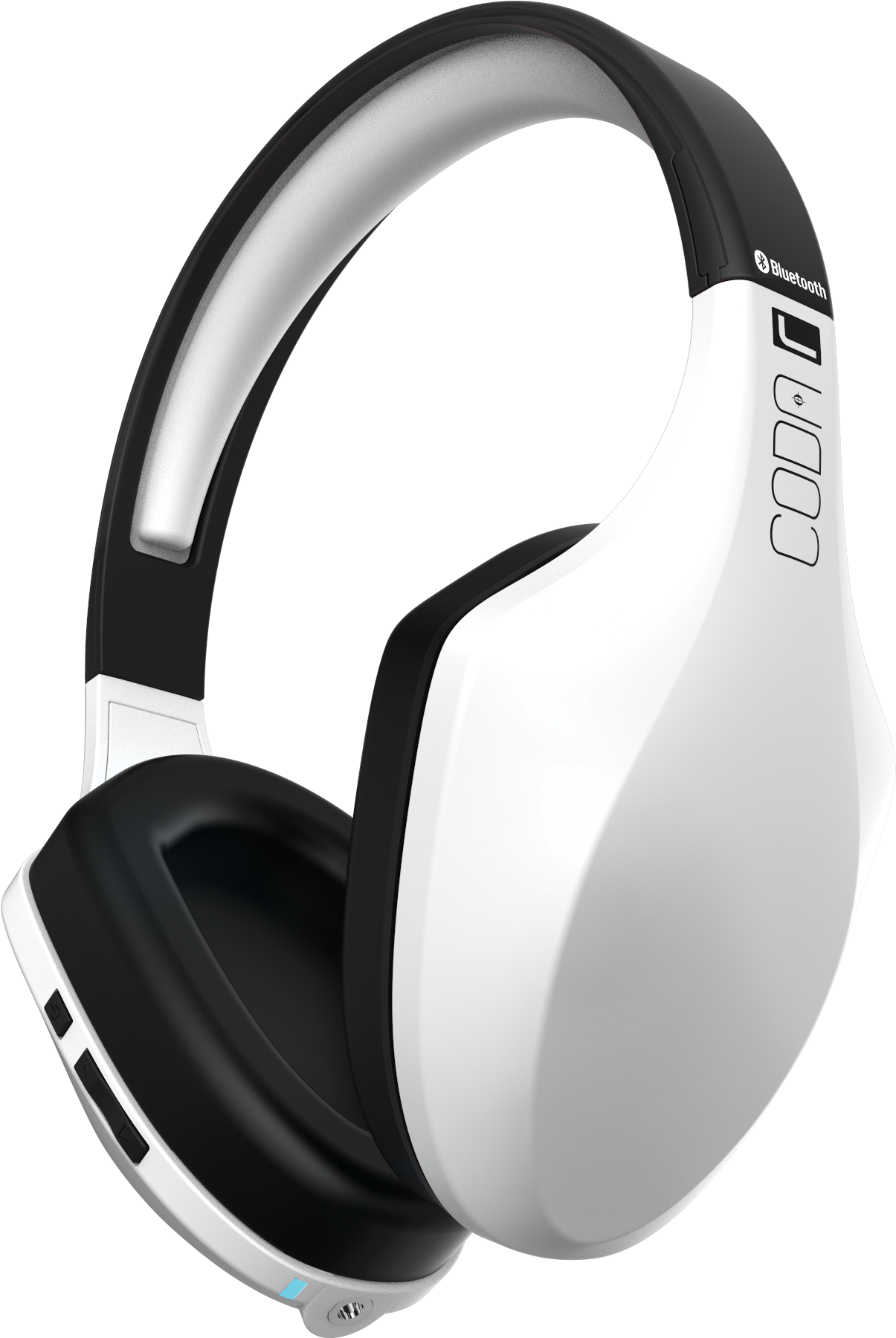 Modern White Bluetooth Headset PNG image