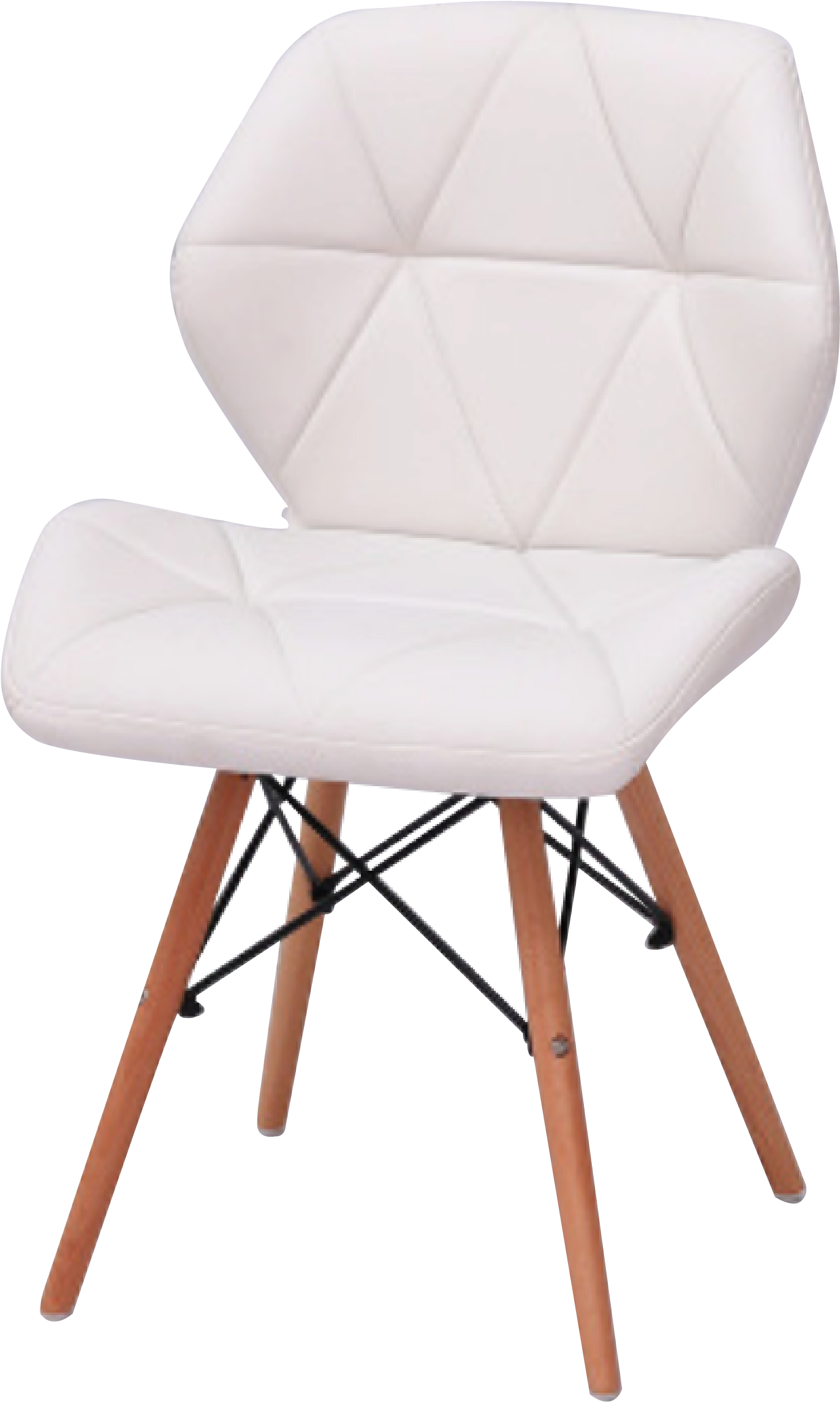 Modern White Club Chairwith Wooden Legs PNG image