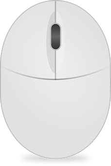 Modern White Computer Mouse Icon PNG image