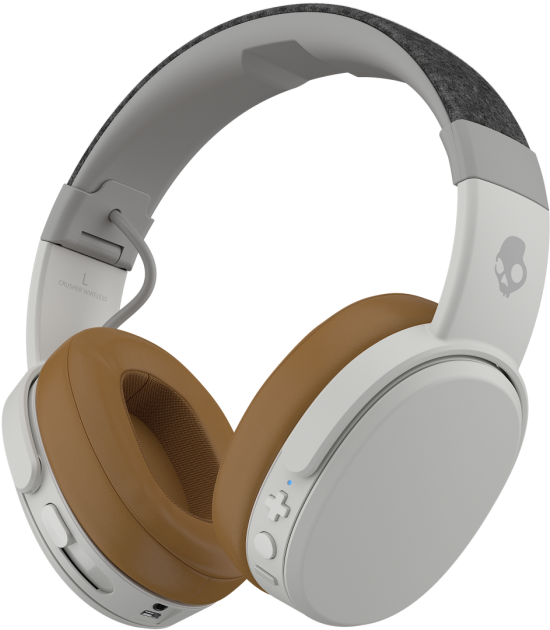 Modern White Wireless Headphones PNG image