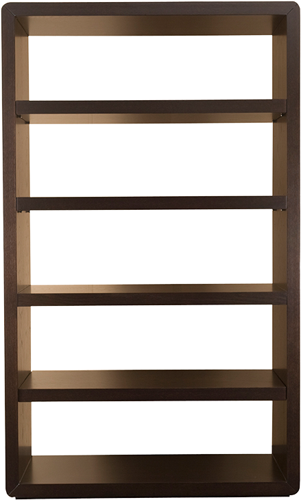 Modern Wooden Bookshelf Empty PNG image