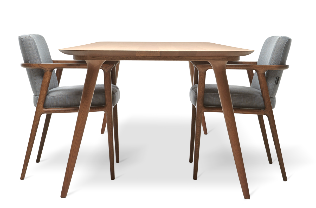 Modern Wooden Dining Tablewith Chairs PNG image