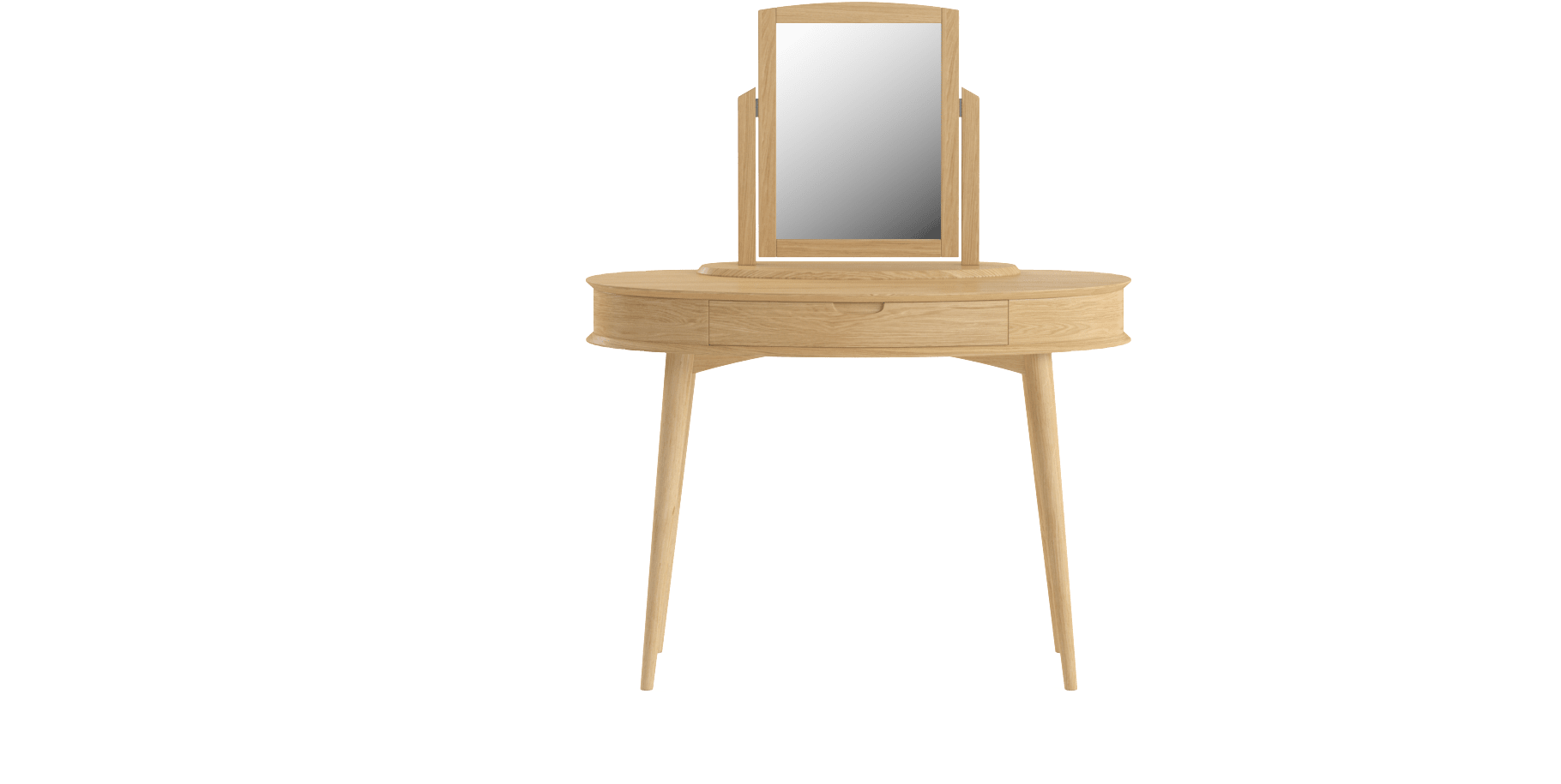 Modern Wooden Dressing Tablewith Mirror PNG image