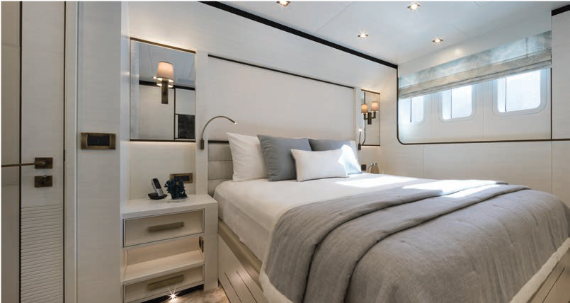 Modern Yacht Bedroom Interior PNG image