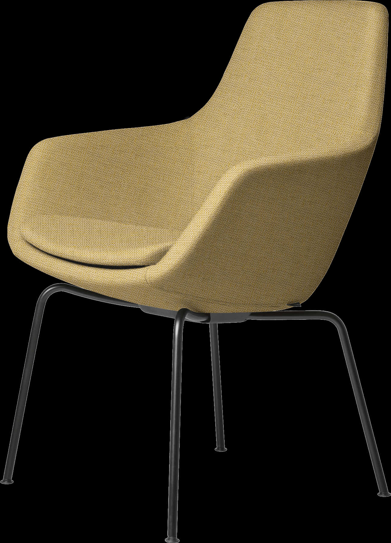 Modern Yellow Upholstered Chair PNG image