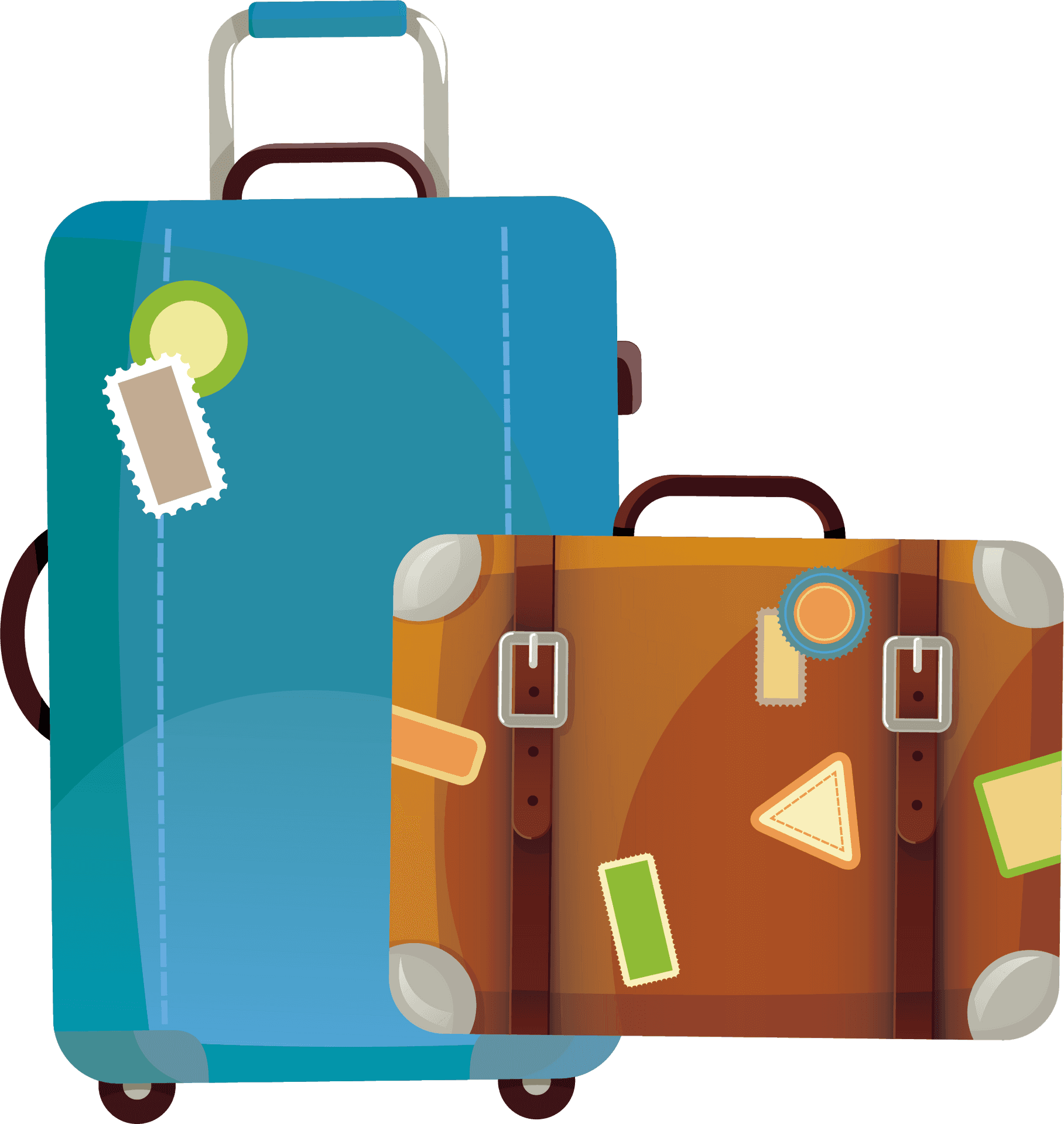 Modernand Vintage Suitcases PNG image