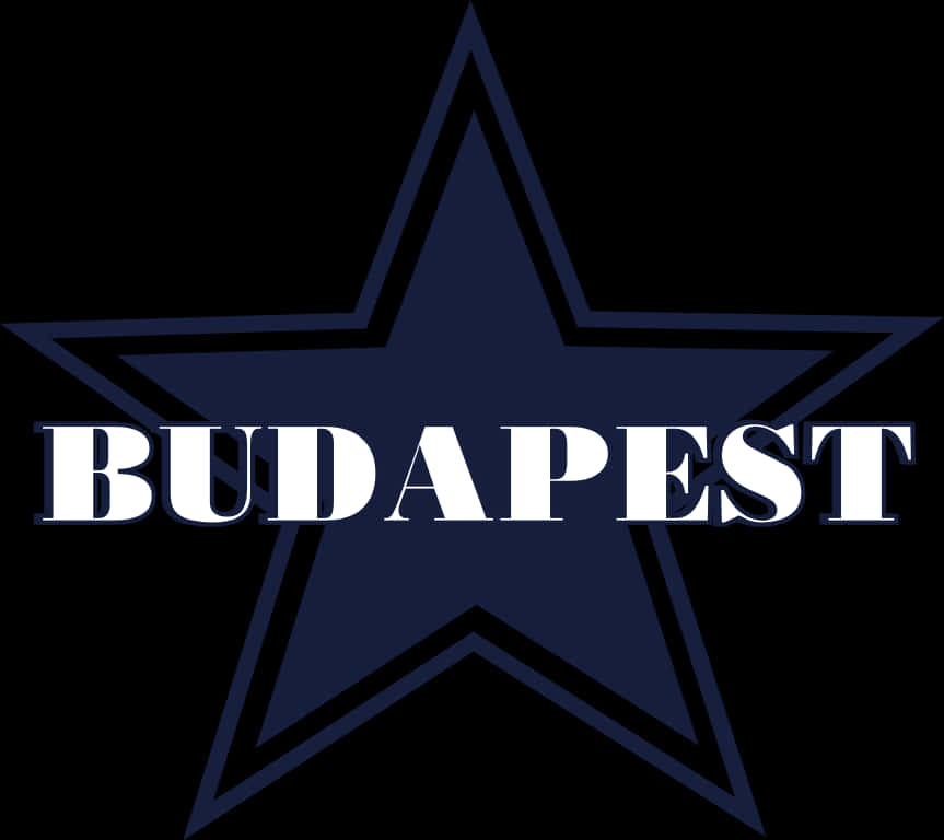 Modified Star Logowith Budapest Text PNG image