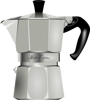 Moka Pot Coffee Maker Vector PNG image