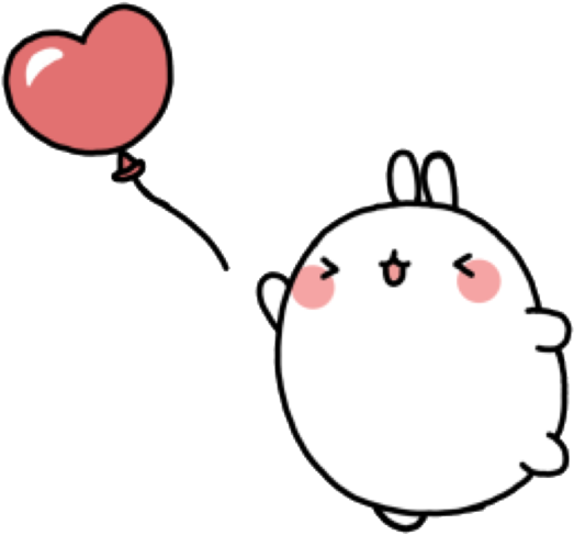 Molang_ Happy_with_ Heart_ Balloon PNG image