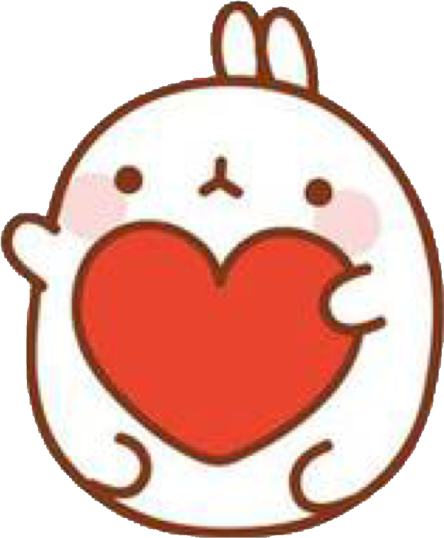 Molang Holding Heart PNG image