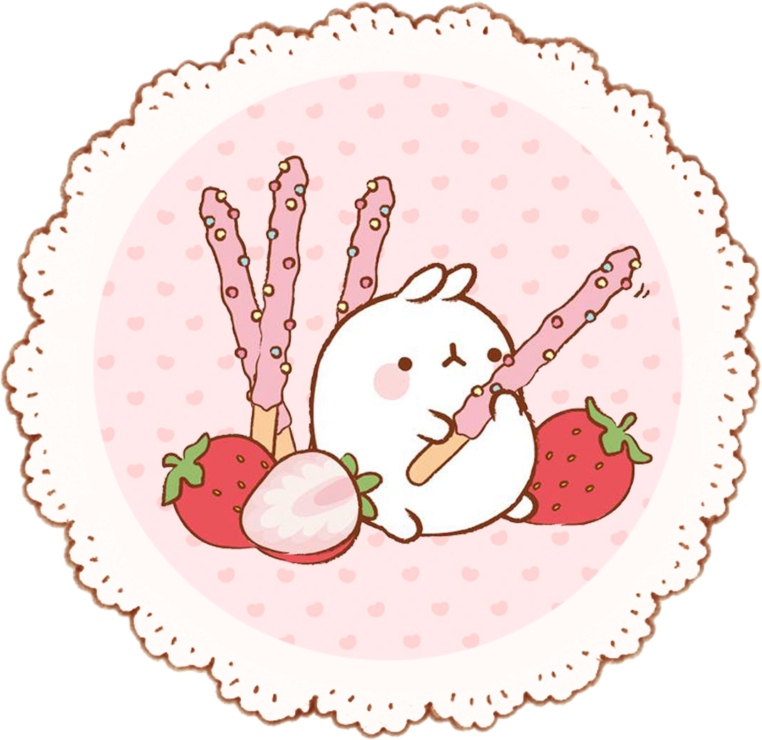 Molang Strawberry Pocky Treat PNG image