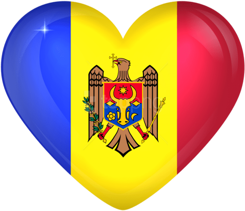 Moldova Flag Heart Shaped PNG image