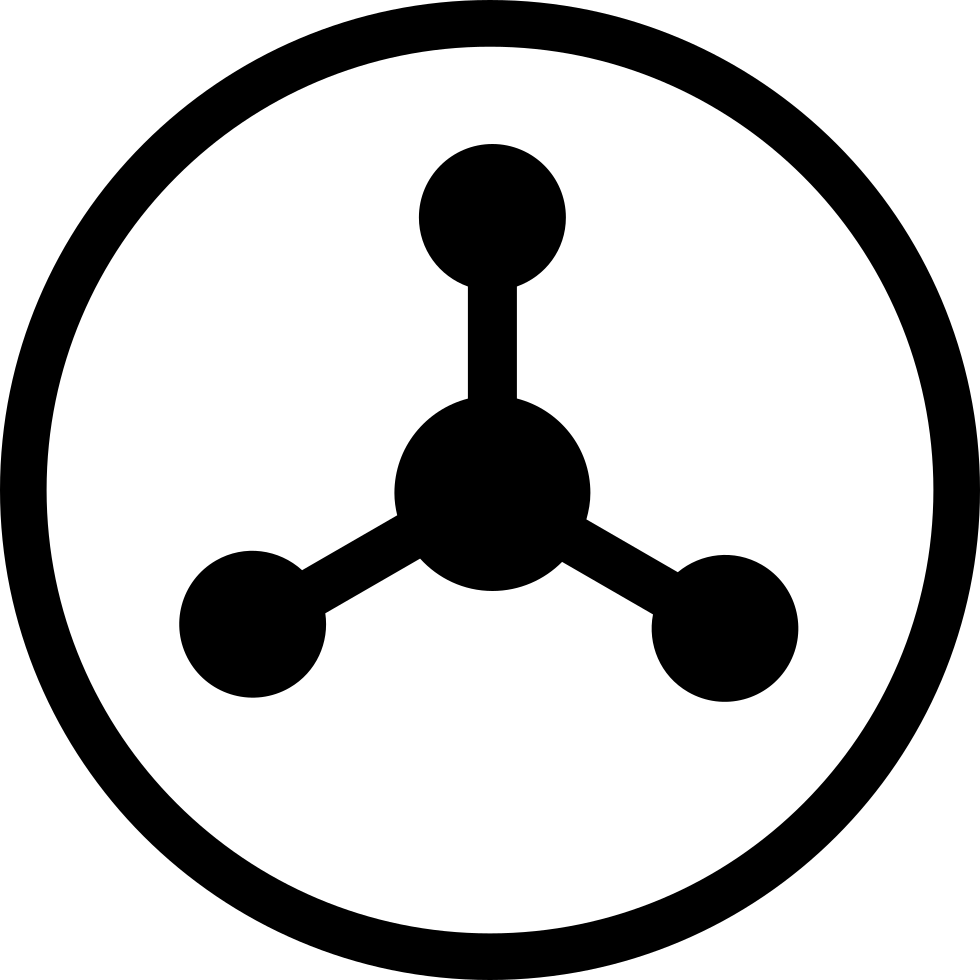 Molecule Icon Blackand White PNG image